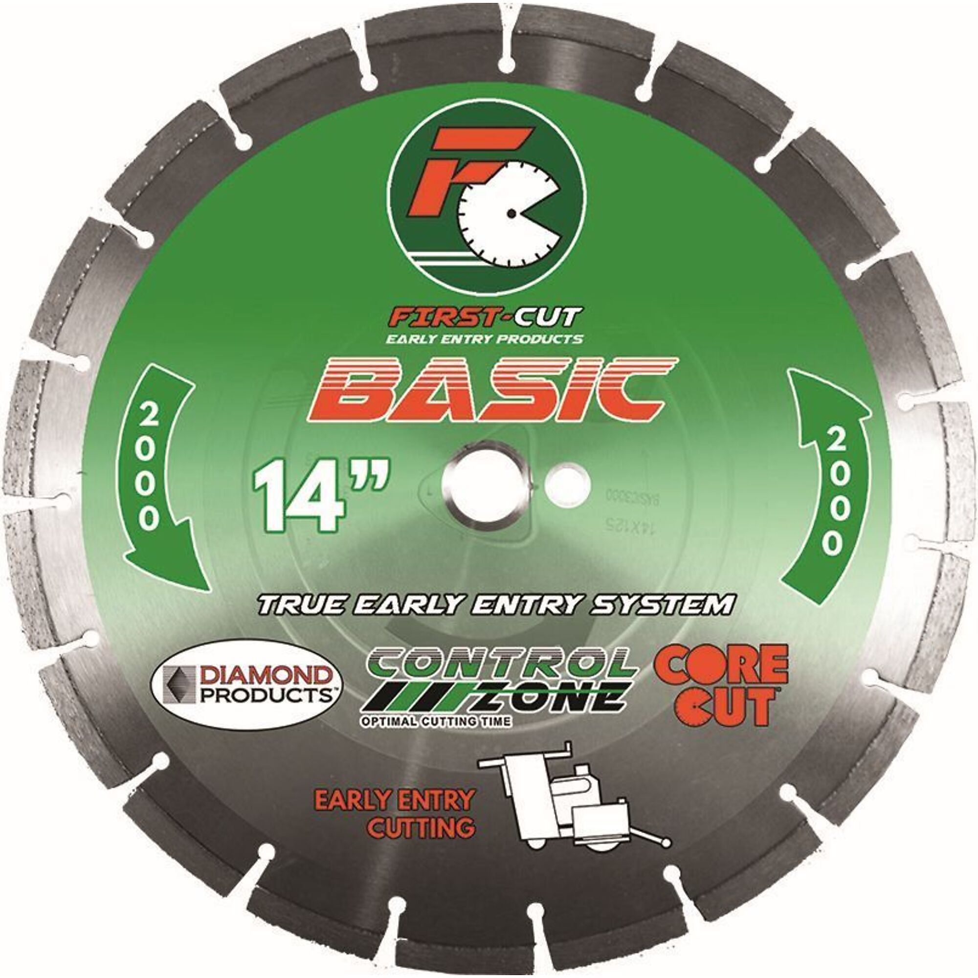 Diamond 14" X .250 X 1" BASIC2000 First-Cut Early Entry Blade With Triangle Knockout & Skid Plate
